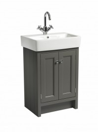 ROPER RHODES 575MM HAMPTON BASIN UNIT WITH CERAMIC BASIN PEWTER