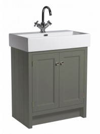 ROPER RHODES 700MM HAMPTON BASIN UNIT WITH CERAMIC BASIN ONE TAP HOLE PEWTER