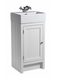 ROPER RHODES HAMPTON 400 CLOAKROOM BASIN UNIT COMPLETE WITH CERAMIC BASIN CHALK WHITE