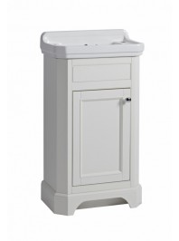 TAVISTOCK 500MM VITORIA CLOAKROOM UNIT WITH CERAMIC BASIN TWO TAP HOLE LINEN WHITE