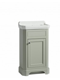 TAVISTOCK VITORIA 500MM CLOAKROOM UNIT COMPLETE WITH CERAMIC BASIN TWO TAP HOLE PEBBLE GREY