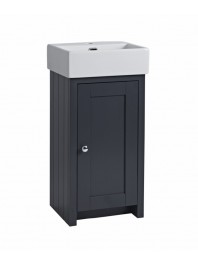 TAVISTOCK LANSDOWN CLOAKROOM UNIT COMPLETE WITH CERAMIC BASIN ONE TAP HOLE MATT DARK GEY