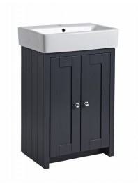 TAVISTOCK LANSDOWN 575MM FREESTANDING UNIT COMPLETE WITH CERAMIC BASIN MATT DARK GREY