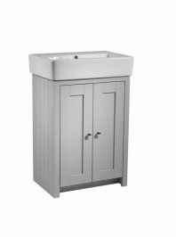 TAVISTOCK LANSDOWN 575MM FREESTANDING UNIT COMPLETE WITH CERAMIC BASIN PEBBLE GREY