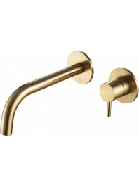 Just taps vos single lever wall mounted basin mixer brushed brass