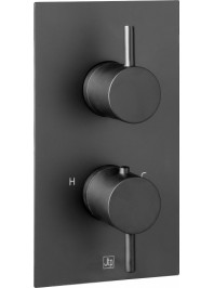 Just taps vos thermostatic concealed single outlet shower valve matt black