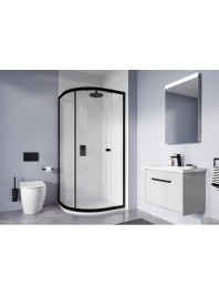 CROSSWATER CLEAR 6 QUADRANT SINGLE DOOR MATT BLACK