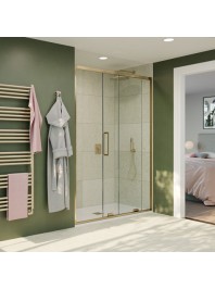 CROSSWATER OPTIX 10 SINGLE SLIDER DOOR BRUSHED BRASS