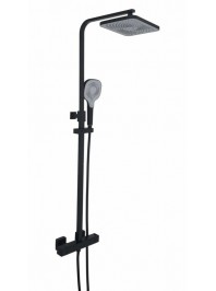 HIX Thermostatic bar valve with 2 outlets, and multifunction shower handle matt black