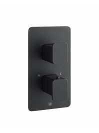 HIX Thermostatic Concealed 2 Outlet Shower Valve matt black