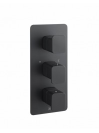 HIX Thermostatic Concealed 2 Outlet Shower Valve matt black