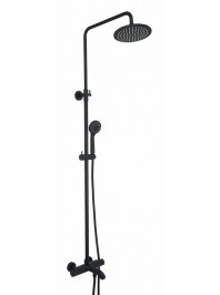 VOS Thermostatic Bar valve 3 oulets, adjustable riser and, multifunction shower handle matt black